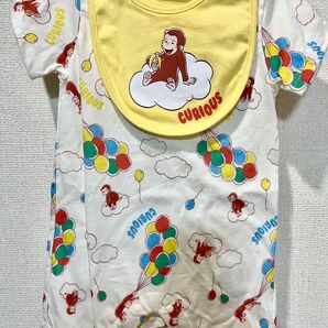 新品 おさるのジョージ ロンパース カバーオール 80