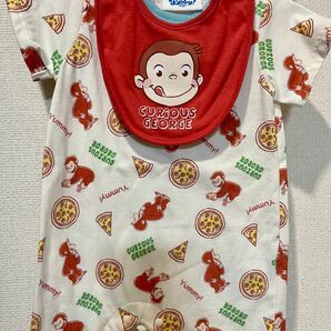 新品 おさるのジョージ ロンパース カバーオール 80