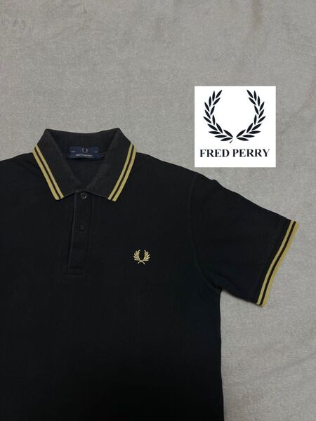 【美品】Fred perry M12 イングランド製 黒×金 ブラックゴールド フレッドペリー ポロシャツ イングランド製 英国製