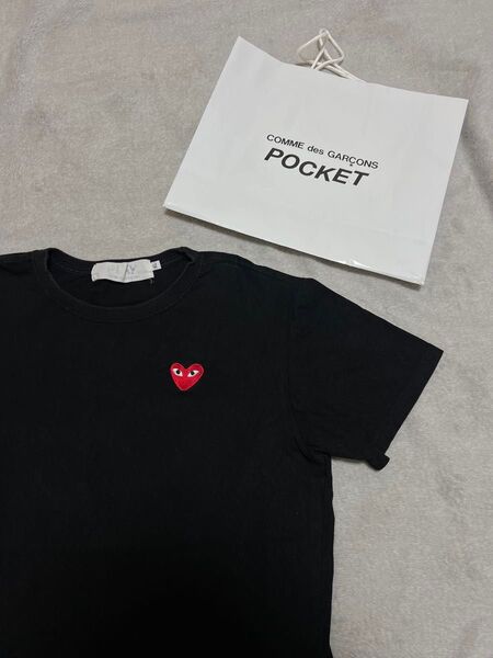 【正規品】 PLAY COMME des GARCONS COMME GARCONS コムデギャルソン 黒 ブラック 半袖Tシャツ
