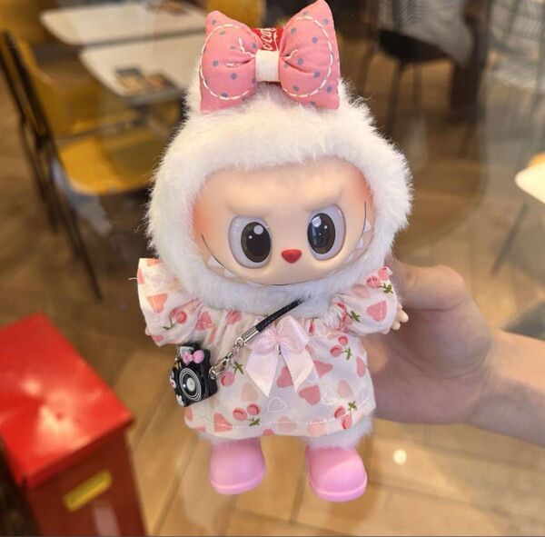 labubu ラブブ ぬいぐるみ着17cm ワンピース 着せ替え服 4点セット