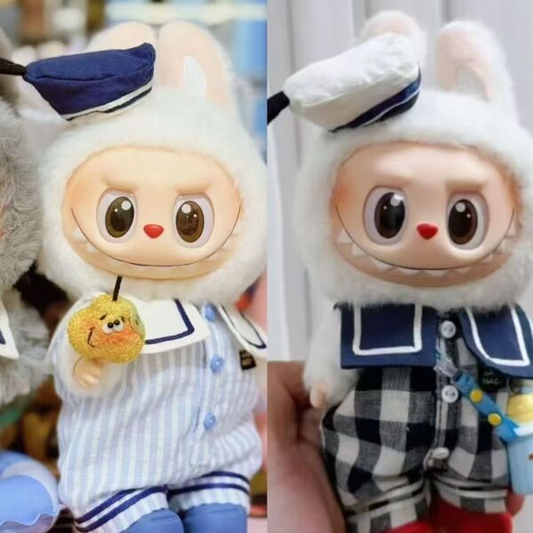 labubu ラブブ ぬいぐるみ着17cm 着せ替え服 2点セット