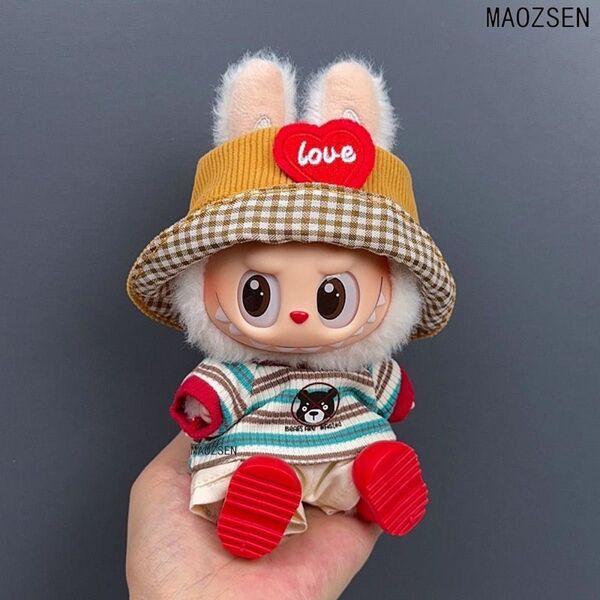 labubu ラブブ ぬいぐるみ着17cm 可愛い 着せ替え服 4点セット ぬい服