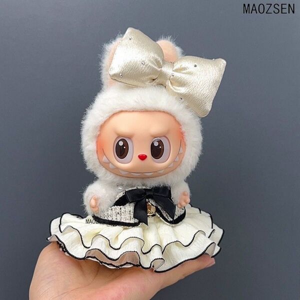 labubu ラブブ ぬいぐるみ着17cm ワンピース 着せ替え服 2点セット