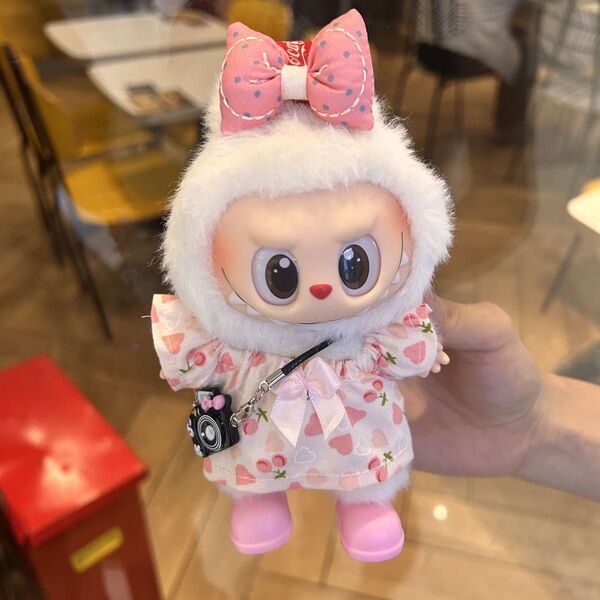 labubu ラブブ ぬいぐるみ着17cm ワンピース 着せ替え服 4点セット