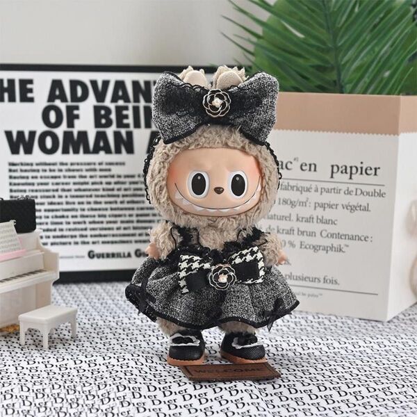 labubu ラブブ ぬいぐるみ着17cm ワンピース 着せ替え服 2点セット