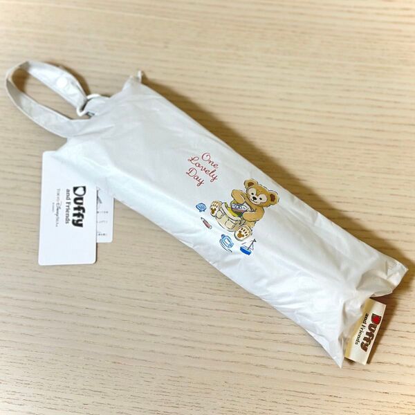 新品タグ付き ディズニーシー ダッフィー 晴雨兼用傘 折り畳み傘 One Lovely Day