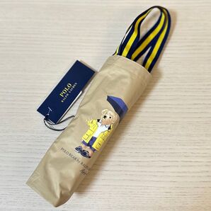 新品タグ付き 晴雨兼用折りたたみ日傘 ポロ ラルフ ローレン レインベア ベージュ