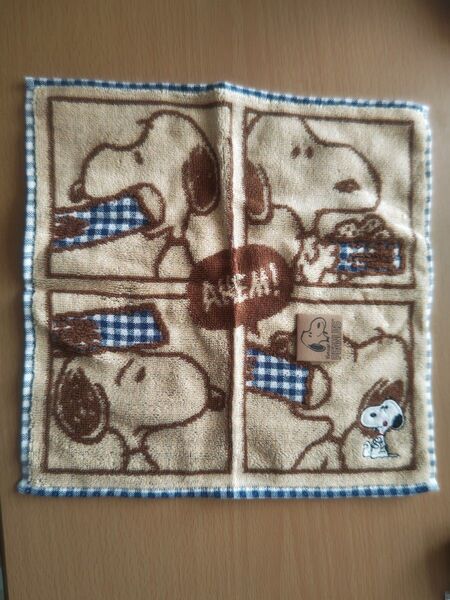 スヌーピー ミニタオル ハンカチ ベージュ系 PEANUTS 20cm×20cm