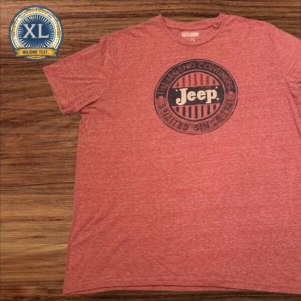 【セール!! US古着】jeep ジープ レッド XL 企業様 カンパニー Tシャツ 半袖 プリント メンズ レディース