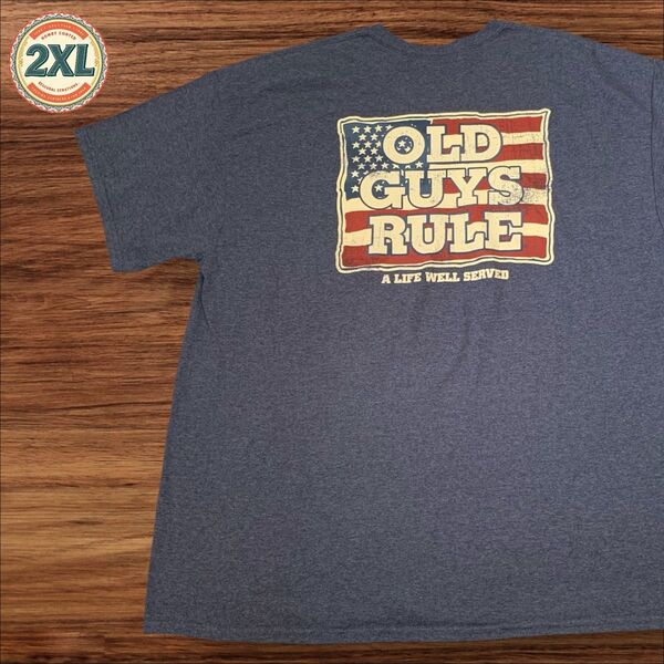 【セール!! US古着】ダークグレー 2XL 国旗 USA Tシャツ 半袖 プリント メンズ レディース