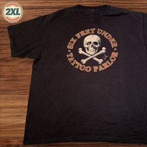 【US古着】ブラック 2XL ドクロ Tシャツ 半袖 プリント メンズ レディース