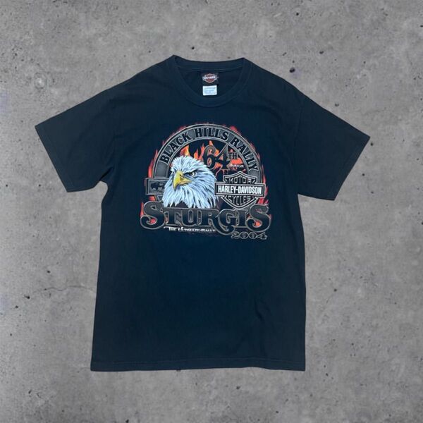 Harley-Davidson Tシャツ イーグルプリント 黒 Mサイズ