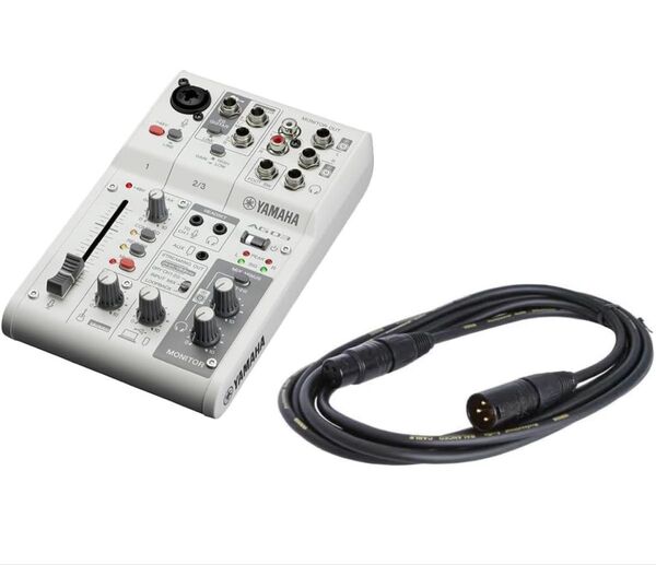 【未使用】ヤマハ YAMAHA ライブストリーミングミキサー オーディオインターフェイス 3mマイクセットAG03MK2 W MC