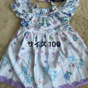 ANNA SUI mini ユニコーン花柄ワンピース水着 サイズ100 新品タグ付き