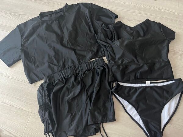 水着 着痩せ 4点セット ブラック タンキニ セパレート 未使用 新品