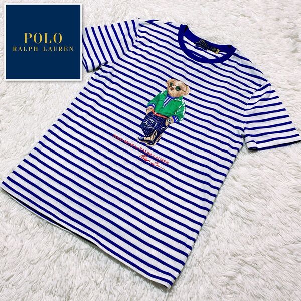 美品!レアアイテム!現行ポロラルフローレン ポロベアTシャツ ボーダー S POLO RALPH LAUREN
