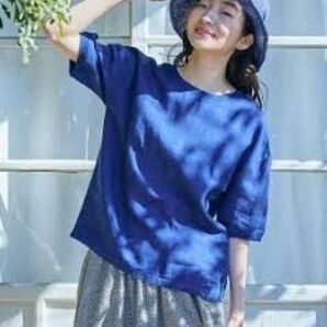 中川政七商店 麻布Tシャツ 青 完売色