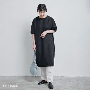 中川政七商店 麻布Tシャツワンピース 紺 ネイビー 完売色