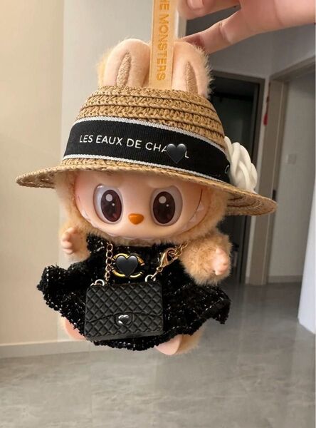 ラブブ ぬいぐるみ着せ替え服 帽子花付き3点セット