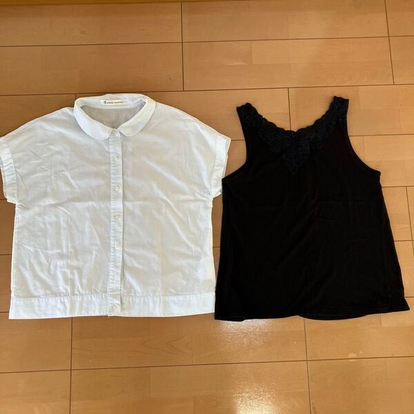 水色ブラウス&ノースリーブタンクトップ 2枚セット