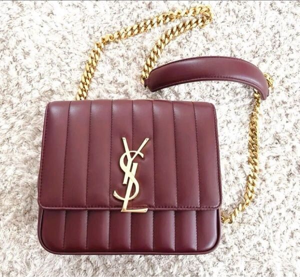 SAINT LAURENT サンローラン イヴサンローラン ショルダーバッグ ヴィッキー ボルドー