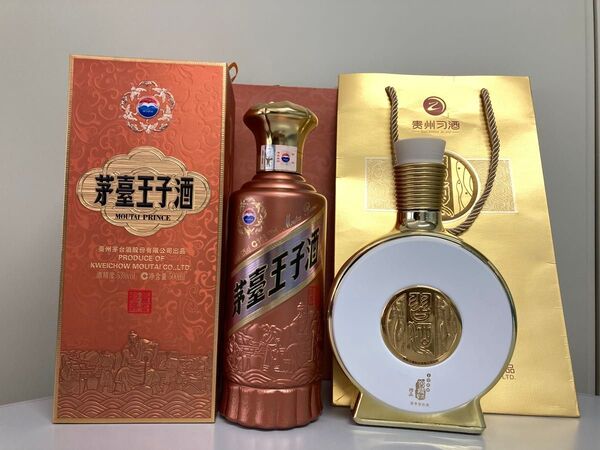 2本 茅台酒 マオタイ moutai 王子酒 中国酒 白酒 習酒 貴州茅台酒 酒 五粮液 wuliangye スピリッツ 茅台