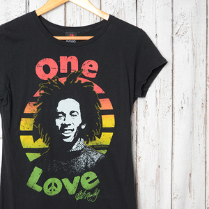 GS9040 ボブマーリー BOB MARLEY Tシャツ レディース 1X 肩幅41 ZION メール便可 xq