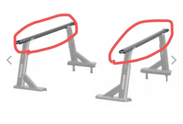 中古美品 YAKIMA 正規品 オーバーハウルHD 用クロスバー GUN125 ハイラックスから HDバーM 152cm 2本 黒