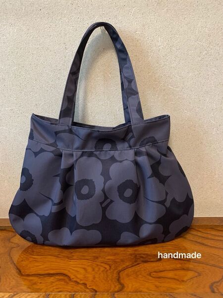 ハンドメイド グラニーバッグ グレーブラック