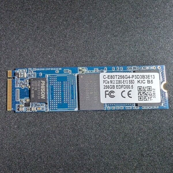 【1834時間】【364回】PHISON M.2 NVMe SSD 256GB C-E80T256G4-P3D3B3E13