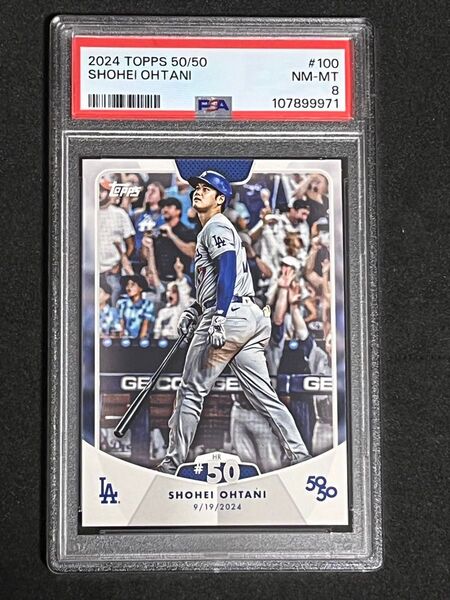 2024 Topps 大谷翔平 50/50 #100 50HR Shohei Ohtani Dodgers PSA 8