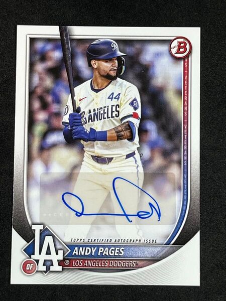 2025 Bowman Andy Pages Auto ドジャース アンディ・パヘス 直筆サイン Topps 大谷翔平