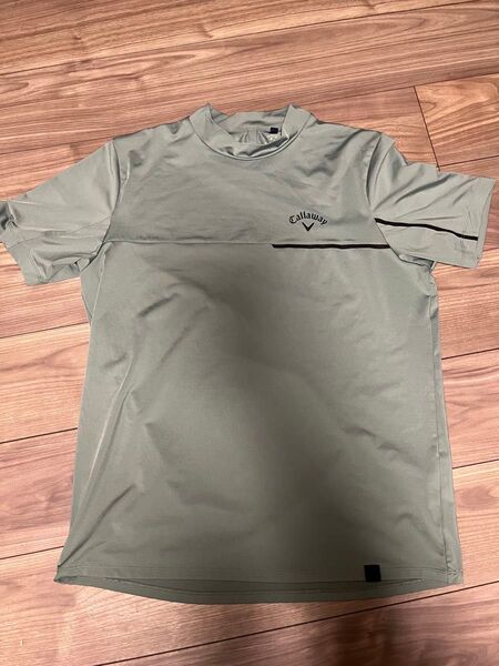 美品 Callaway メンズシャツ LL グリーン モックネックシャツ ゴルフウェア モックネック GOLF