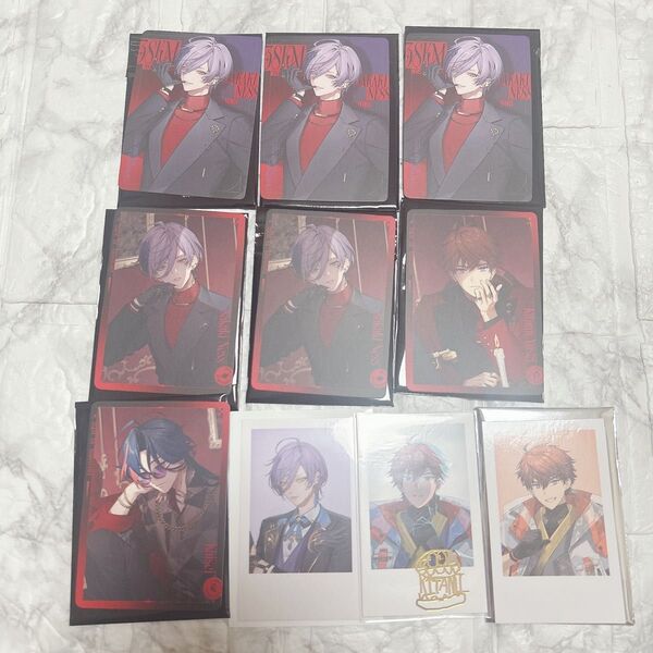 にじさんじ 3SKM チェキ風カード チェキ 缶バッジ レア 北見遊征 榊ネス 魁星 デビュー 1st Anniversary