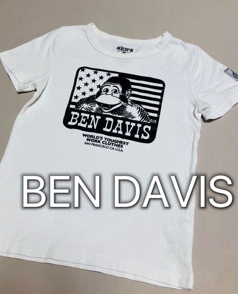 BEN DAVIS ベンデイビス アメリカ国旗プリント 半袖Tシャツ 白 ホワイト 120