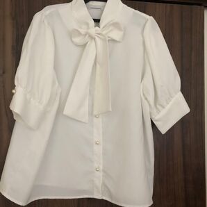 リボンブラウス 白 Lサイズ