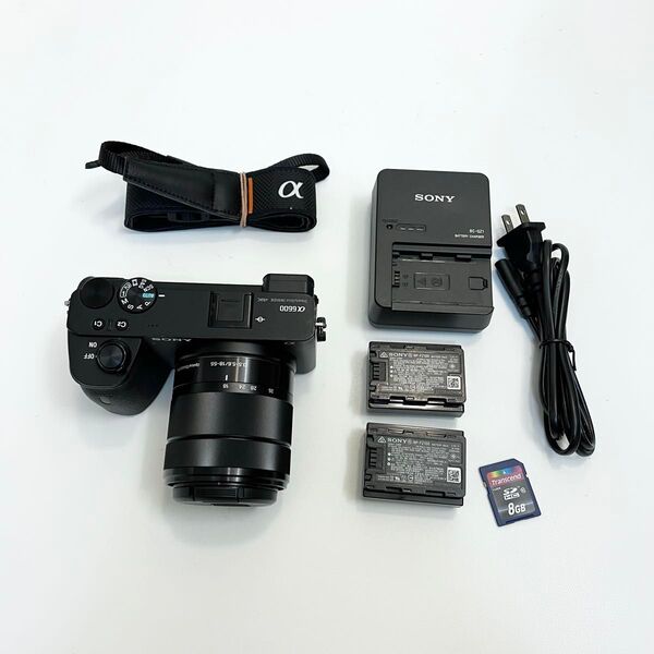 動作確認済みのSONY α6600と18-55mm OSSレンズのセットです。ショット299回