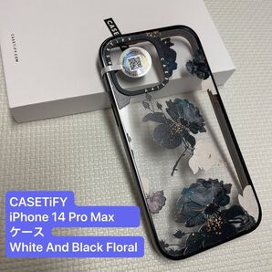 CASETiFY iPhone 14 Pro Max ケース White And Black Floral