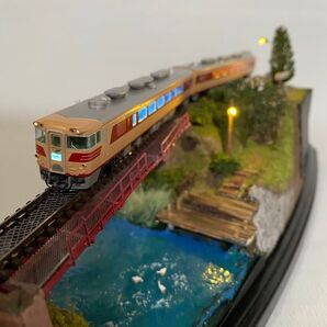 Nゲージ 鉄道ジオラマ ガーター橋を渡るローカル線