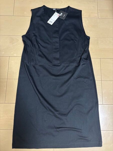新品タグ付きUNIQLO×theory ユニクロ×セオリーマーセライズコットンワンピース L