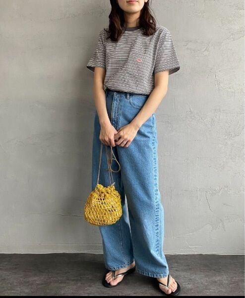 DANTON 半袖ボーダーTシャツ チャコール 38
