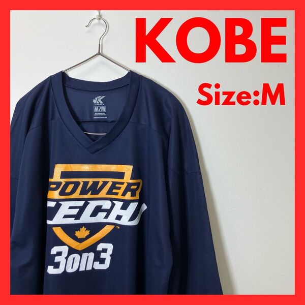【美品】古着 KOBE アイスホッケー ゲームシャツ ネイビー M