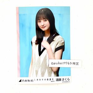 乃木坂46 公式　生写真　遠藤さくら　1枚　しあわせの保護色　選抜ver. 水色　チュウ