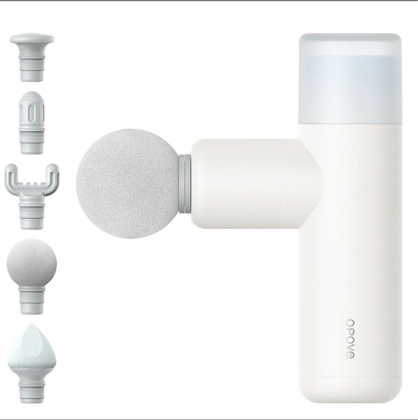 opove マッサージガン ホワイト アタッチメント5種類 マッサージガン mini 筋膜リリースガン 超軽量 Type-C充電式