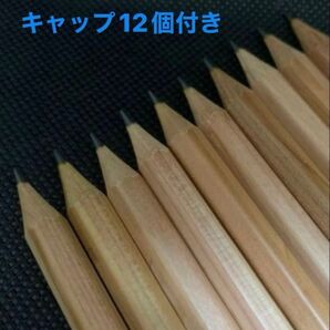 ①鉛筆 30本 【新品未使用】 HB リサイクル鉛筆 エコマーク商品 消しゴム付き ②えんぴつキャップ12本入り