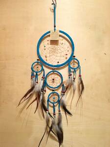  Dream catcher * бледно-голубой * Asian * этнический * индеец *hipi-* носорог ke