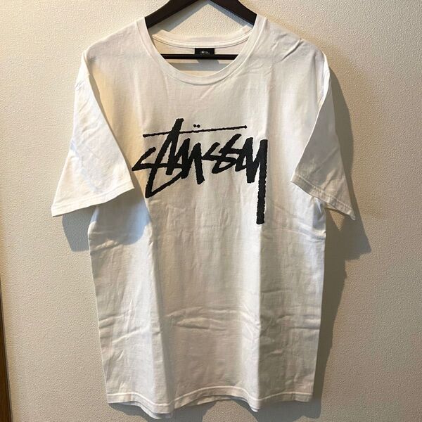 stussy ステューシー ストックロゴT (L) ホワイト