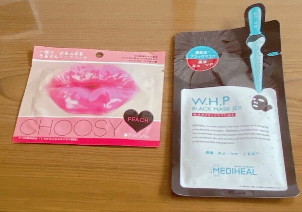 2点セット CHOOSY リップパック ピーチ メディヒール MEDIHEAL W.H.P ブラックマスク JEX