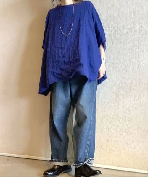 60リネンワッシャー ポンチョ